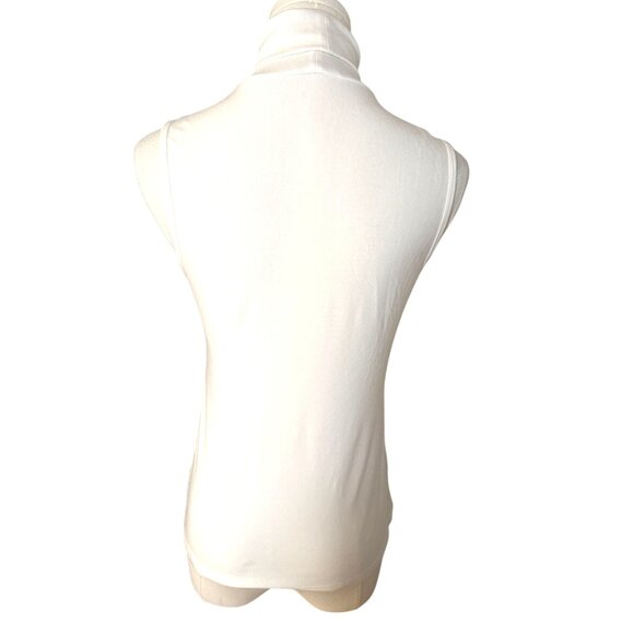 2/$30 Theory Small Petite White Sleeveless Turtleneck Top - Picture 3 of 10
